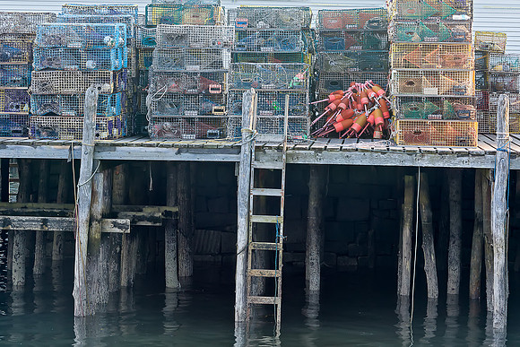 Lobster pots on Friendship pier, Maine_MG_8111
